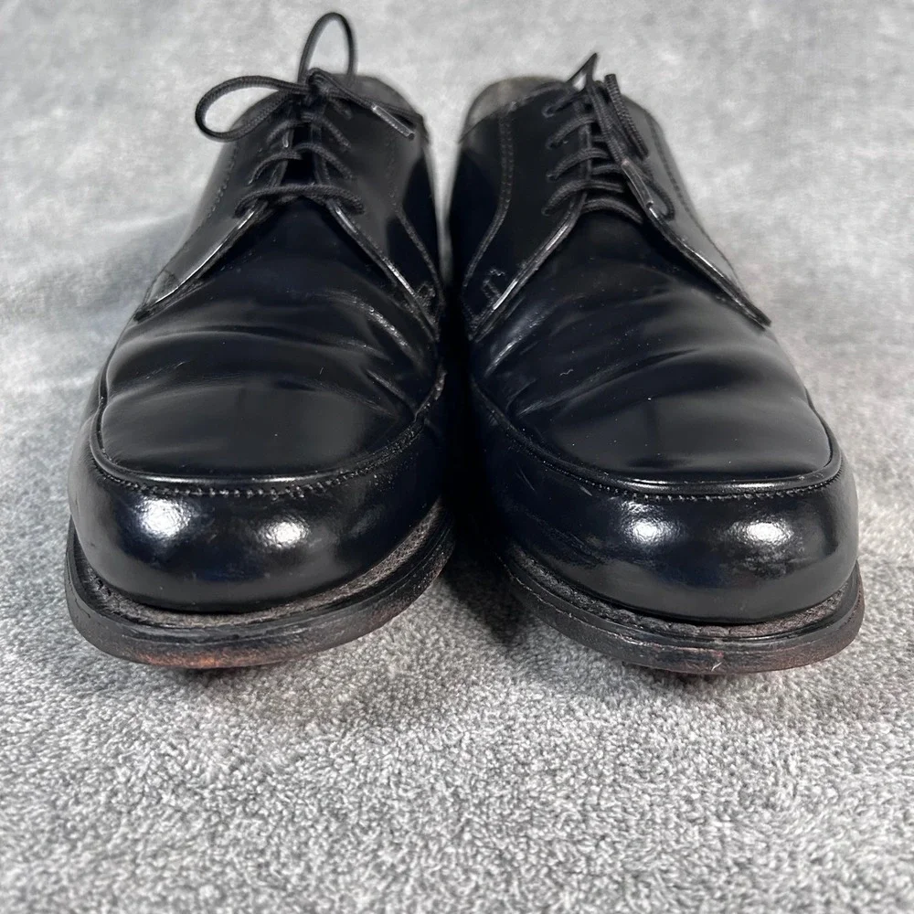Towncraft Derby Dress Shoes Black Leather Plain Toe Mens 8.5 D Made in USA VTG